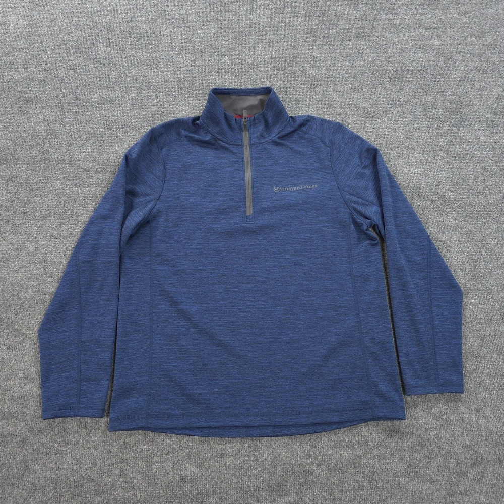 Vineyard Vines Shirt Mens M Blue Sankaty Performance 1/4 Zip Golf Pullover - Picture 1 of 12